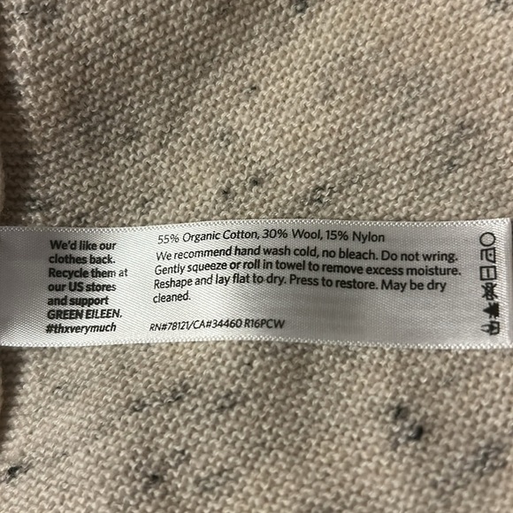 Eileen Fisher Organic Cotton/Wool Speckle Waterfall Cardigan  Size 2X - Picture 6 of 6